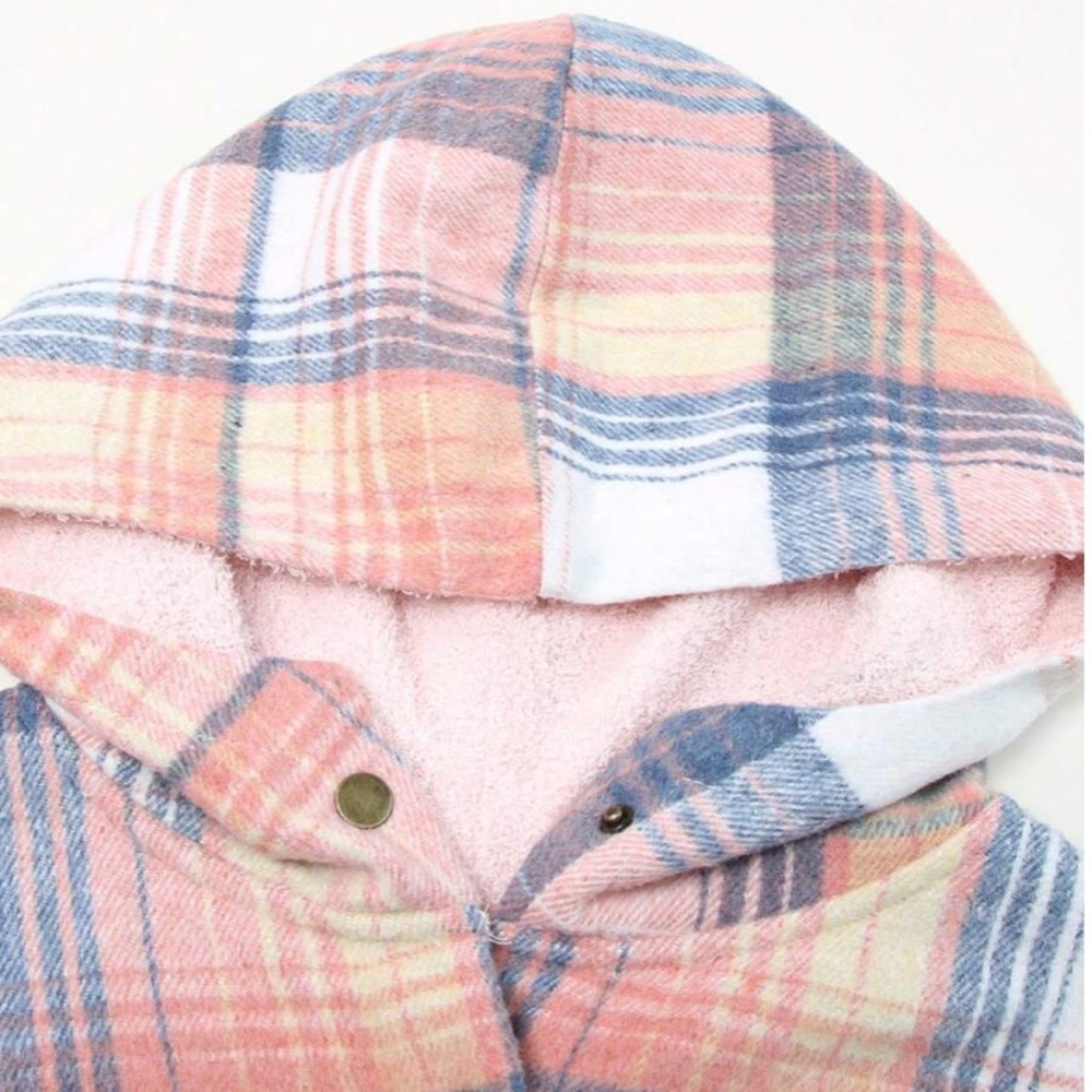 Cozy Plaid Print Teddy Lined Button Jacket Shacket - Picture 5 of 11